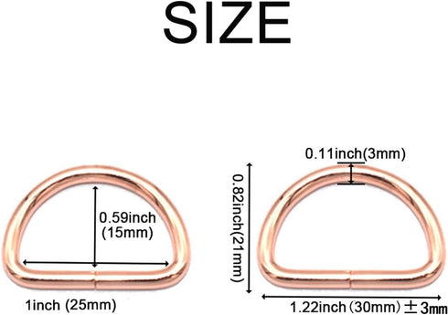 Metal D Rings D Buckles - 1 Inch Non Welded D-Shape Buckle Clips Belt Buckles Hardware Bags Ring for Sewing Purse Clasp Keychain DIY Accessories (...