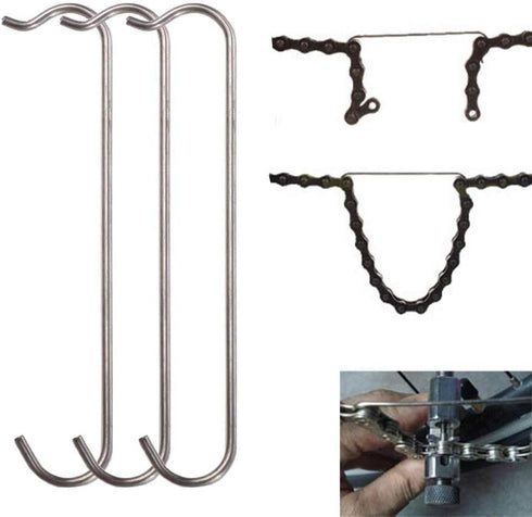 3 Pcs Stainless Steel Bicycle Chain Hooks, Bike Chain Repair Aid Tool Bike Chain Joint Hook Bike Chain Connecting Accessories...