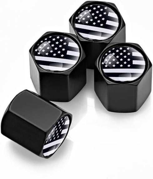 Tire Valve Stem Cap for Car, 4 Pack American Flag Pattern Anti-Rust Airtight Universal Valve Stem Covers for Cars, Vehicles, Bicycles, Trucks, Mot...