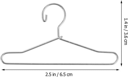 HEALLILY 20 Pcs Doll Clothes Hangers Dollhouse Miniature Wire Hangers, Metal Hangers for Doll Dress Necklaces (6.5CM Silver)...