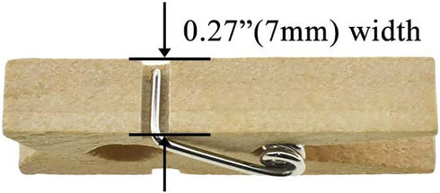HAHIYO Wooden Clothes Pins Clothespins Small Do NOT Fall Apart 1.38 inches Length 60 Pack Sturdy Strong Springs No Rust No Discoloration for Laund...