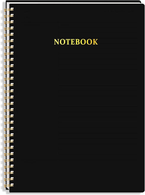Cornell Notes Notebook, College Ruled Spiral Notebook B5 Hardcover Notebook for Note Taking Office School Black...