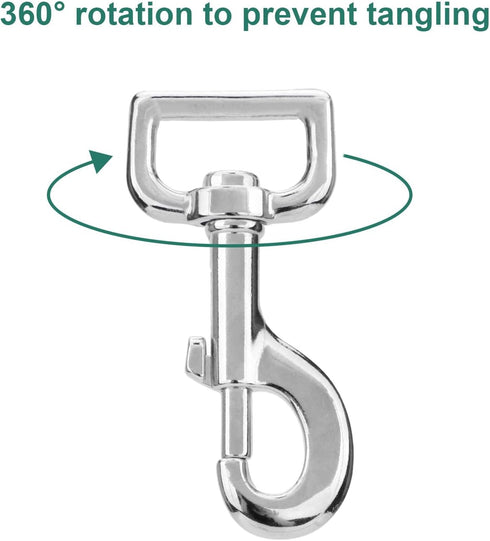 Swivel Snap Hooks Heavy Duty Dog Leash Hook Trigger Clip Clasp for Linking Pet Leash Collar, Key Chain, Dog Playpen (3-1/2" (8cm), 1", 10 Pack)...