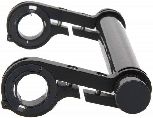 7.88” Bike Double Handlebar Extender Carbon Fiber Mount Holder for bicycle accessories Flashlight Lamp phone(red+black)...