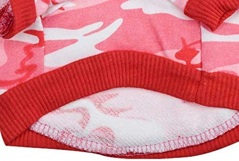 DroolingDog Small Dog T Shirt Dog Clothes Camo Dog T-Shirt for Girls, Medium, Pink...