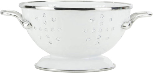 Golden Rabbit Enamelware - 1qt Petite Colander (Solid White)...