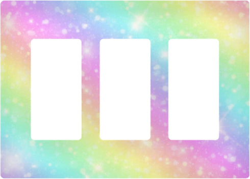 The Unicorn Galaxy Sky With Rainbow Pastel Clouds Wall Plate Cute Bright Candy Sky Wallplates Electrical Outlet Covers 1 Gang Switch Plates For Li...