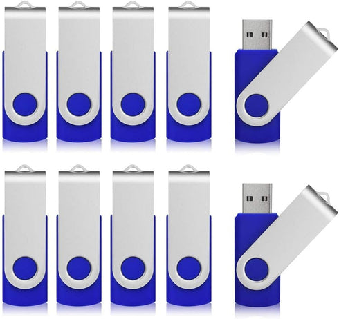 Aiibe 10 Pack 4GB 4G Flash Drive USB Flash Drive Thumb Drives USB 2.0 Memory Stick Wholesale/Lot/Bulk (4GB, 10 Pack, Blue)...