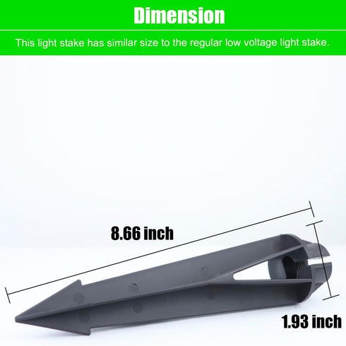 Inground Light Stakes, 1/2 NPT Female Thread, 8.6 Inch Solid Plastic Spikes,Corrosion Resistant Replacement Spike for Outdoor Landscape Path Light...