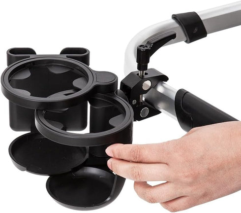 Universal Cup Holder New Clips Holder Conversion 2 Cups Stroller Cup Holder Large Caliber Designed Cup Holder Milk Bottle Drink Cup Holder...