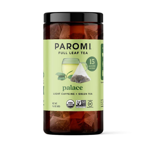 Paromi Palace Organic Green Tea, Signature Jar, 15 Count...