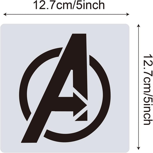 25 Pcs Superhero Stencils for Painting on Wood Canvas - Kids Drawing Painting Stencil Art Supplies Superhero Avatars and Logo Stencils for Home De...