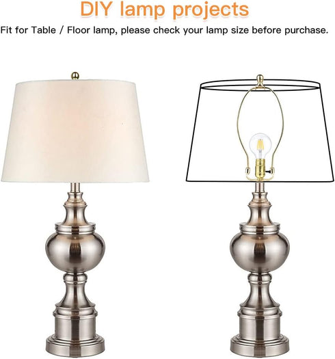 10 Inch Lamp Harp, 2 Set Gold Lamp Shade Harp Holder with Finial, DIY Detachable Replacement Lampshade Adapter Harp Bracket Hardware for Table/Flo...