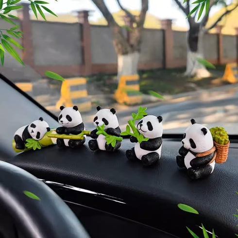 8Pcs Miniature Panda and Bamboo Figurines Mini Panda Figures Resin Cake Toppers for DIY Fairy Garden Dollhouse Bonsai Craft Moss Landscape Birthda...