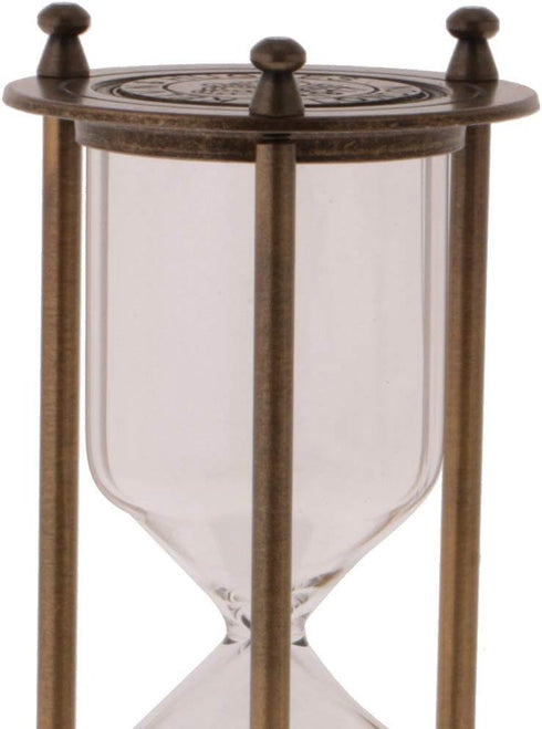 Retro Metal Sandglass Empty Hourglass Sand Timer Without Sand for Home Office Decoration (Bronze - L)...