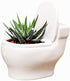 Ceramic White Toilet Plant Pot/Bonsai Pot/Flower Pot/Succulent Planter 4.6" Ideal Gifts for Women, Mom or Birthdays...