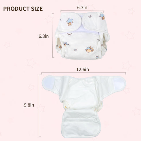 Reborn Baby Dolls Cloth Diapers Pack of 2 Pieces Fit for 17-22 inch Reborn Newborn Dolls...