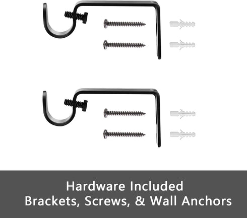 Curtain Rods for windows 66 to 120 inch,5/8 inch Decorative Curtain Rod Set, Matte Black Splicing Heavy Duty Metal Curtain Rod with Brackets...