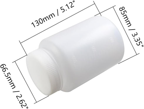 Bettomshin 1Pcs 500ml PE Plastic(Food Grade) Bottles, Wide Mouth Lab Reagent Bottle, Liquid/Solid Sample Seal Sample Storage Container with Gradua...