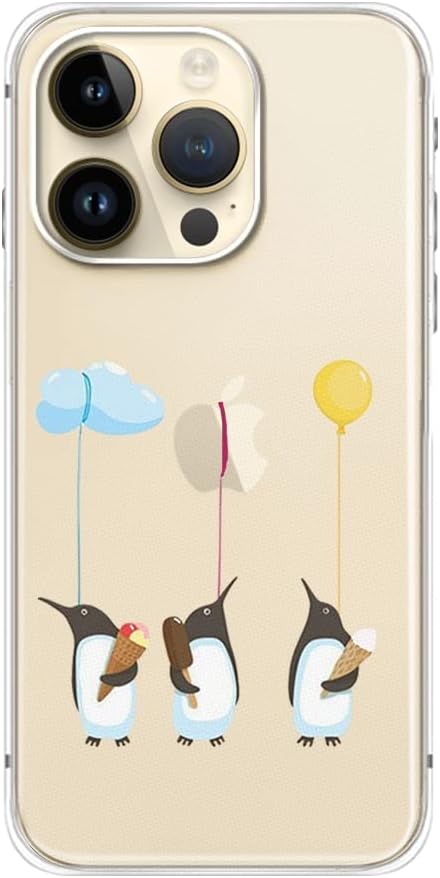 Blingy's for iPhone 13 Pro Case (6.1 inch), Fun Penguin Style Cute Cartoon Animal Design Transparent Soft TPU Protective Clear Case (Penguins)...