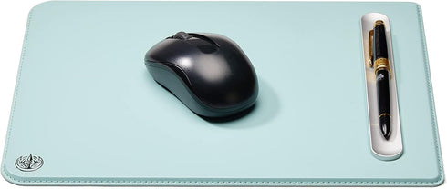 Premium PU Leather Mouse Pad with Precision Performance Surface and Aluminum Pen Slot - Elevate Your Workspace with Elegance and Agility,AL Sky bl...
