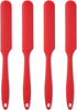 4pcs Silicone Spatula Set Heat Resistant Cake Cream Butter Spatulas Mixing Batter Scraper Non-Stick Flexible Baking Cooking Tool 4 Colors (red)...