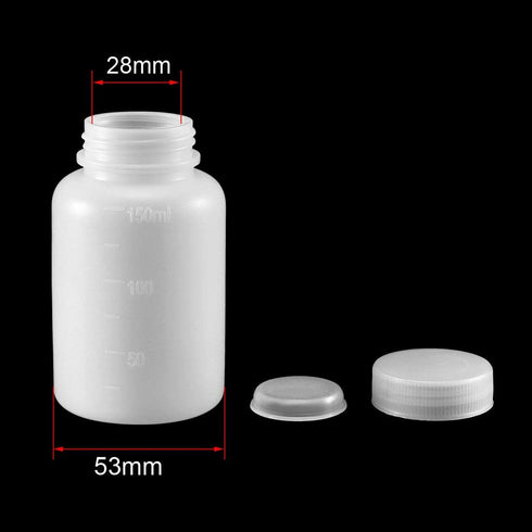 uxcell Plastic Lab Chemical Reagent Bottle 150ml/5oz Wide Mouth Sample Sealing Liquid Storage Container 5pcs...