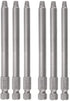 6Pcs 1/4 Inch Shank Long Magnetic Square Head Screwdriver Bits Set Power Tools SQ1 SQ2 SQ3 (100mm)...