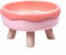 Elevated Cat Bowls, Combined 2 Bowls, Whisker Friendly Bowls for Cat. Sweet Donut Shaped (Pink)...