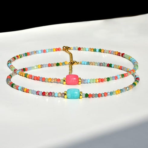 Bohemian Beaded Choker Necklaces For Women Girls Bead Turquoise Adjustable Necklaces Boho Summer Beach Fashion Jewelry Gifts...