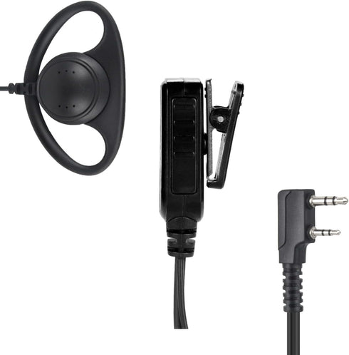 2-Way Radio Earpiece D Shape Loop Ring Ear Piece Headset for Baofeng uv5r uv 5r uv-5r for Retevis rt21 rt22 for Sancom for Kenwood 2 Pin Walkie Ta...
