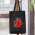 Black Canvas Tote Bag Embroidery Kit,Flowers Art Pattern,Cross Stitch Kits, Including Stamped Embroidery Bag with Hoops,Needle, Instruction Manual...