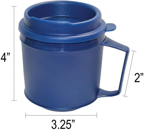 Rehabilitation Advantage Insulated Plastic Mug with Tumbler Lid (8oz), Blue, Non-Weighted...