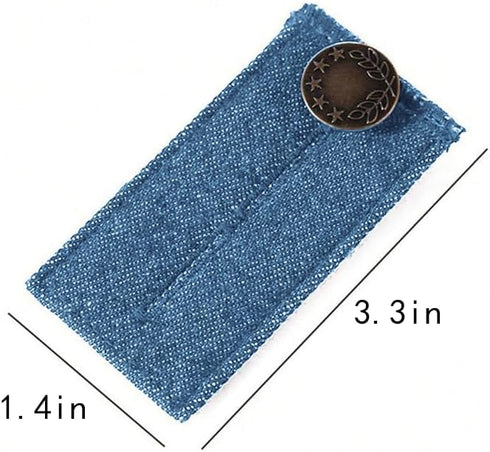 Denim Waist Extender Button for Jeans and Skirt Comfy Metal Buttons 4 Pcs (Blue)...