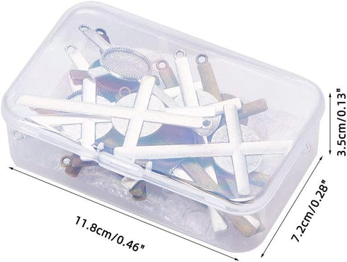 PH PandaHall 16pcs Cross Pendant Trays Photo Charms Bezel Settings and 16pcs Glass Cabochon Dome Tiles Clear Cameo Memorial Photo Pendant for Bouq...
