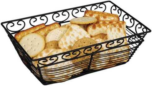 Winco Rectangular Wire Fruit Basket, 9-Inch x 5-7/8-Inch x 3-Inch, Black, Medium...