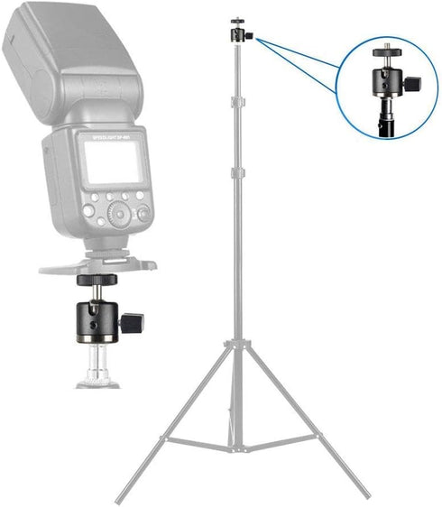 UTEBIT Mini Ball Head, Tripod Head with 1/4" hot Shoe, 360° Rotatable Ball Heads Camera Mount Adapter, Aluminium 20mm Ballhead Compatible with Tri...