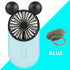 Cute Mouse Personal Mini Fan, Handheld USB Rechargeable Fan with Pretty LED Light, 3 Adjustable Speeds with Portable Holder, for Indoor Or Outdoor...