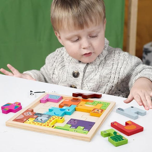 Wooden Puzzle for Kids, Toddlers, Girls Boys Baby Kids, Learning Educational Montessori Toys for 3+ Years Old, Animal Jigsaw Puzzle, Christmas Bir...