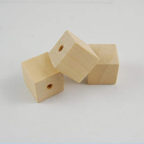 100PCS Unfinished Square Wood Beads with Holes Natural Blank Wood Cubes for DIY Craft (12mm-0.47inch)...