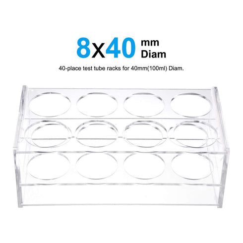 uxcell Tube Rack Polypropylene 8-Well Clear for 100ml...