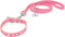 Dogs Kingdom 10 "-16.5" Total Length Suede Skin Jeweled Rhinestones Pet Dog Collar Leash Set Sparkly Crystal Diamonds Studded Leather Puppy Dog Ca...