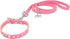 Dogs Kingdom 10 "-16.5" Total Length Suede Skin Jeweled Rhinestones Pet Dog Collar Leash Set Sparkly Crystal Diamonds Studded Leather Puppy Dog Ca...