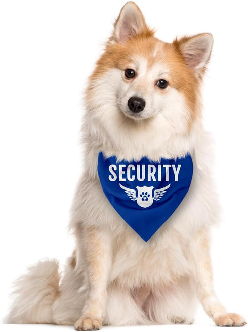 Security Dog Bandana, Dog Bandana, Blue Pet Dog Scarf Accessories, Pet Dog Triangle Scarf, Funny Cute Dog Bandana, Dog Bandana for Small Medium La...