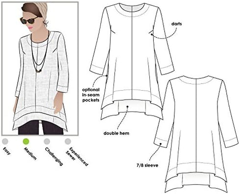 Style Arc Sewing Pattern - Daisy Designer Tunic (Sizes 18-30)...