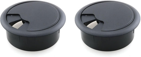 2PCS 60mm Black Plastic Cover Desk Wire Cord Cable Grommets Hole Cover Office PC Desk Cable Cord Organizer...