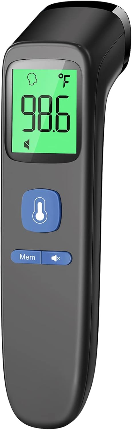 Non-Contact Thermometer for Adults and Kids, FSA eligible, Accurate & Easy to use Baby Thermometer, 1 Second Result, Mute Mode, Color-Coded Screen...