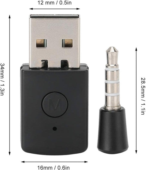 Bluetooth Dongle Mini Microphone USB Adapter USB Dongle Receiver Adapter Bluetooth Transmitter for Gamepad...