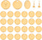 PH PandaHall 30 Pcs 304 Stainless Steel Flat Round Blank Stamping Tag Pendants Charms Diameter 15mm for Jewelry Making Gloden...