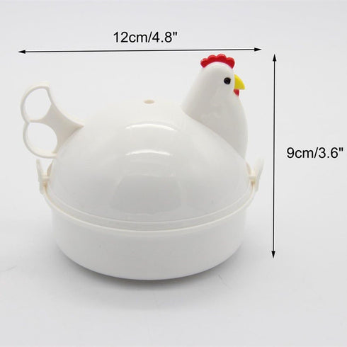 Chicken Shape Microwave Egg Cooker 4 Eggs Capacity Boiler Steamer Poacher for Omelet & Soft, Medium, Hard-Boiled Egg...